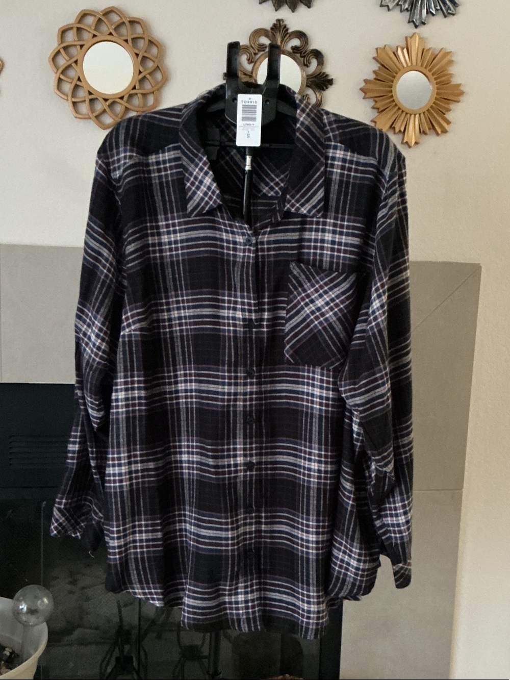 torrid Black and White Plaid Button-Down Shirt
